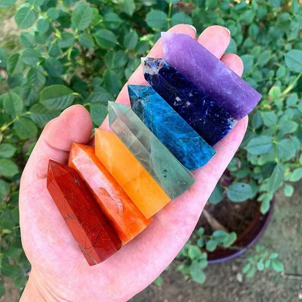 Chakra Crystal Wands Tower Set