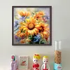 Sunflower Oil Painting-11CT Stamped Cross Stitch 40*40cm/15.75*15.75in tapestrymarket