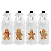4 Pack DIY Rhinestone Drawstring Wine Gift Bags,  Diamond Painting Wine Decor Bag for Festival Gift Home Table Decor(Gingerbread Man)