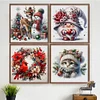 (4pcs) Christmas-18CT Stamped Cross Stitch 30*30cm(Bundle Sale)