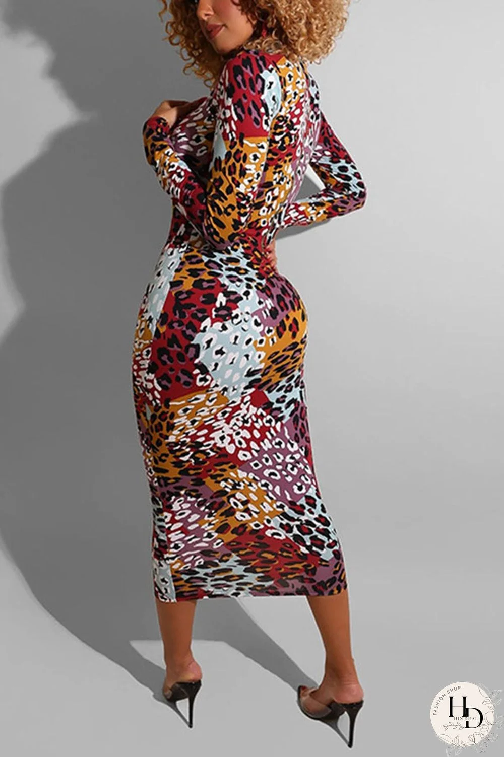 Black Green knitting Sexy O Neck Leopard Floral Print Tie Dye Zippered Zipper Pattern Plus Size