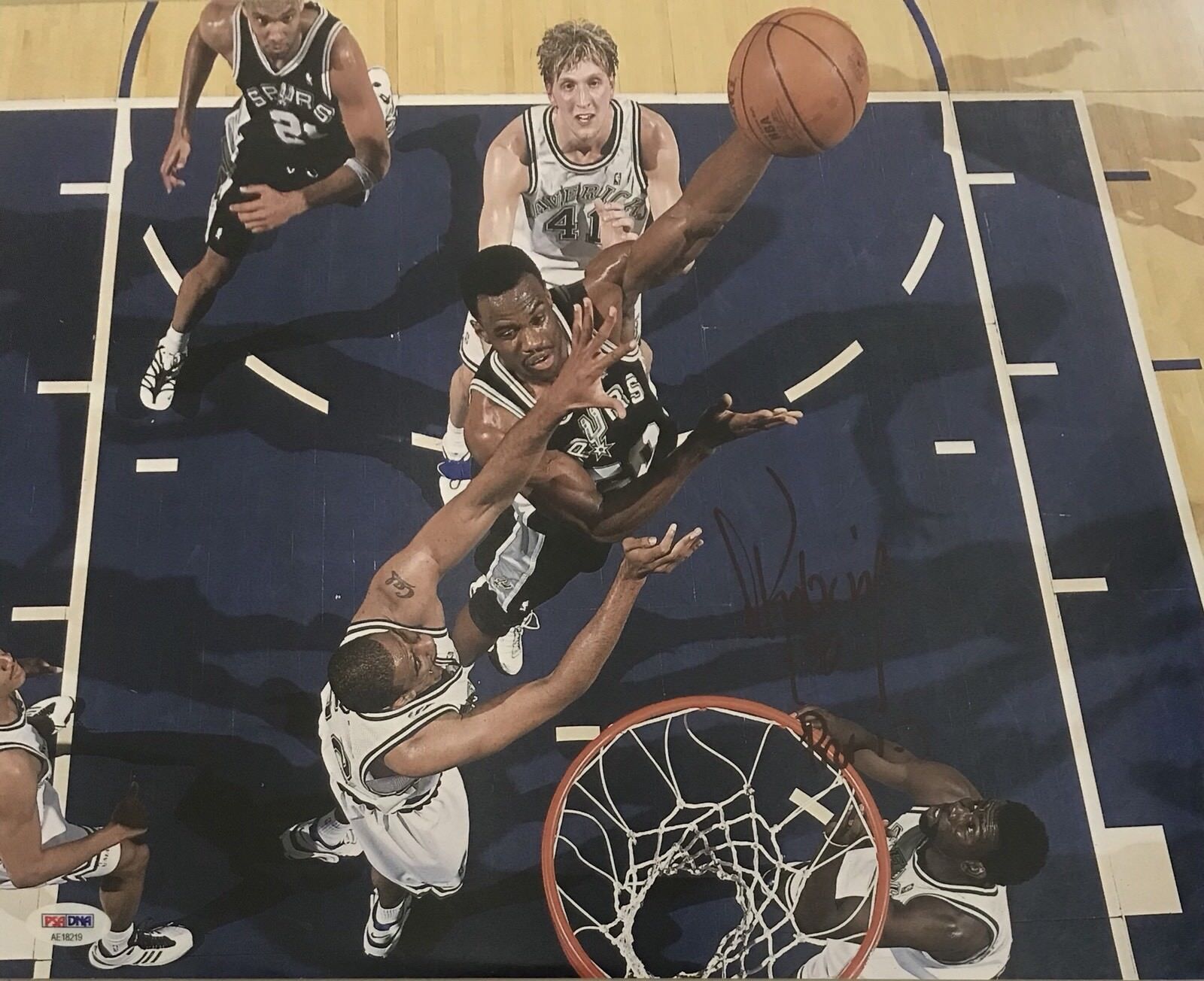 David Robinson Signed Autographed San Antonio Spurs 11x14 Photo Poster painting Team USA Psa/Dna