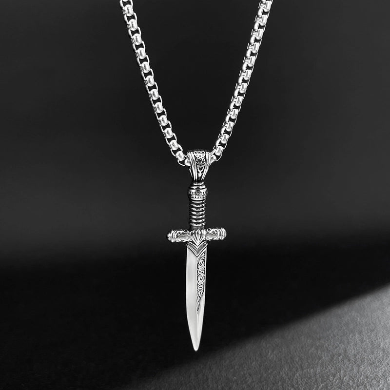 Hip-Hop Vintage Style Sword 304 Stainless Steel Men’s Pendant Necklace Men Pendant Necklaces