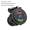 12-24V Car Charger Socket with Switch & Voltmeter Waterproof Cigarette Outlet Replacement Motorcycle USB Charger Suitable for Boat Golf Cart RV Motorcycle Truck