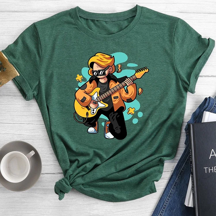 Guitarist Round Neck T-shirt