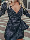 Polka Dot Long Sleeves Mini Dress