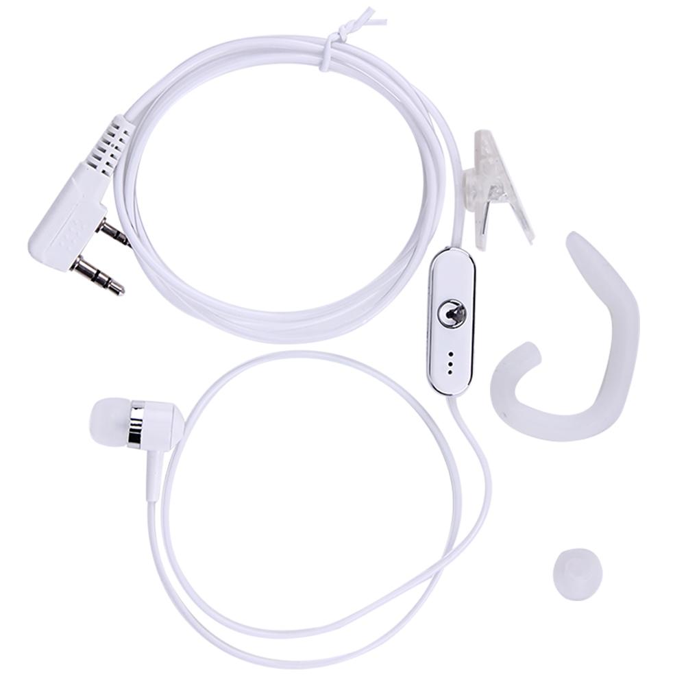 

2Pin Sports Earpiece Headset w/ PTT MIC for BAOFENG Retevis Radios White, 501 Original