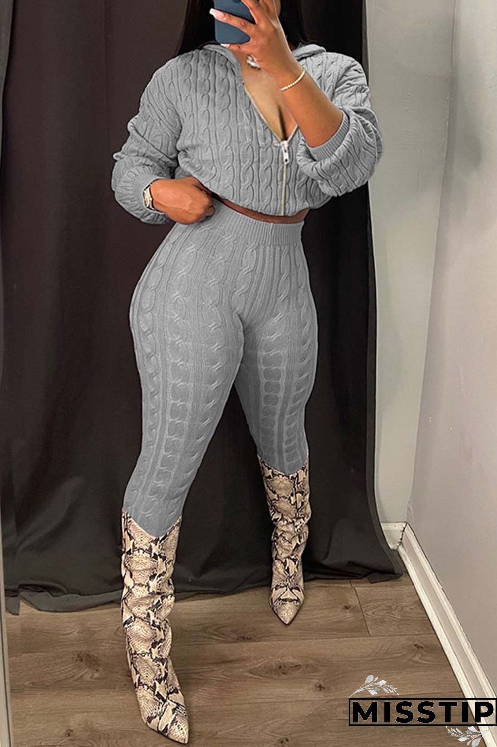 Black Casual Solid Patchwork Hooded Collar Long Sleeve Two Pieces