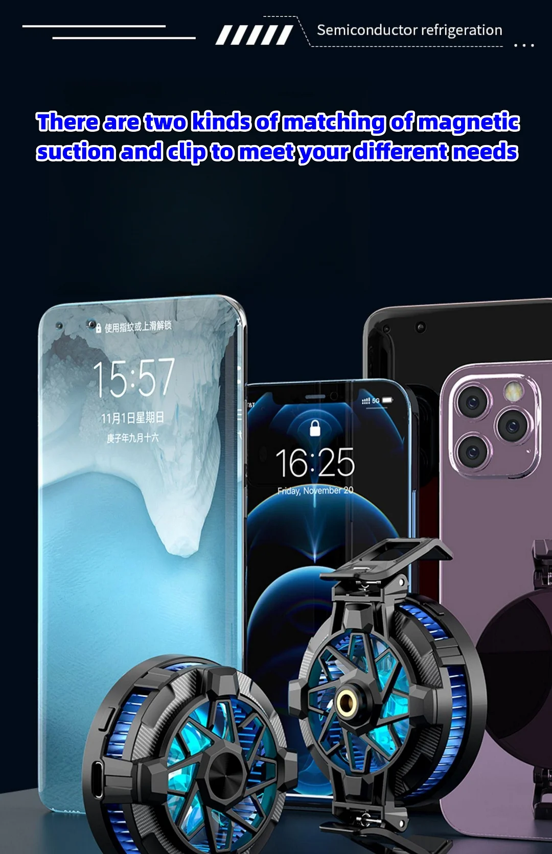 Magnetic semiconductor heat sink for mobile phone and tablet