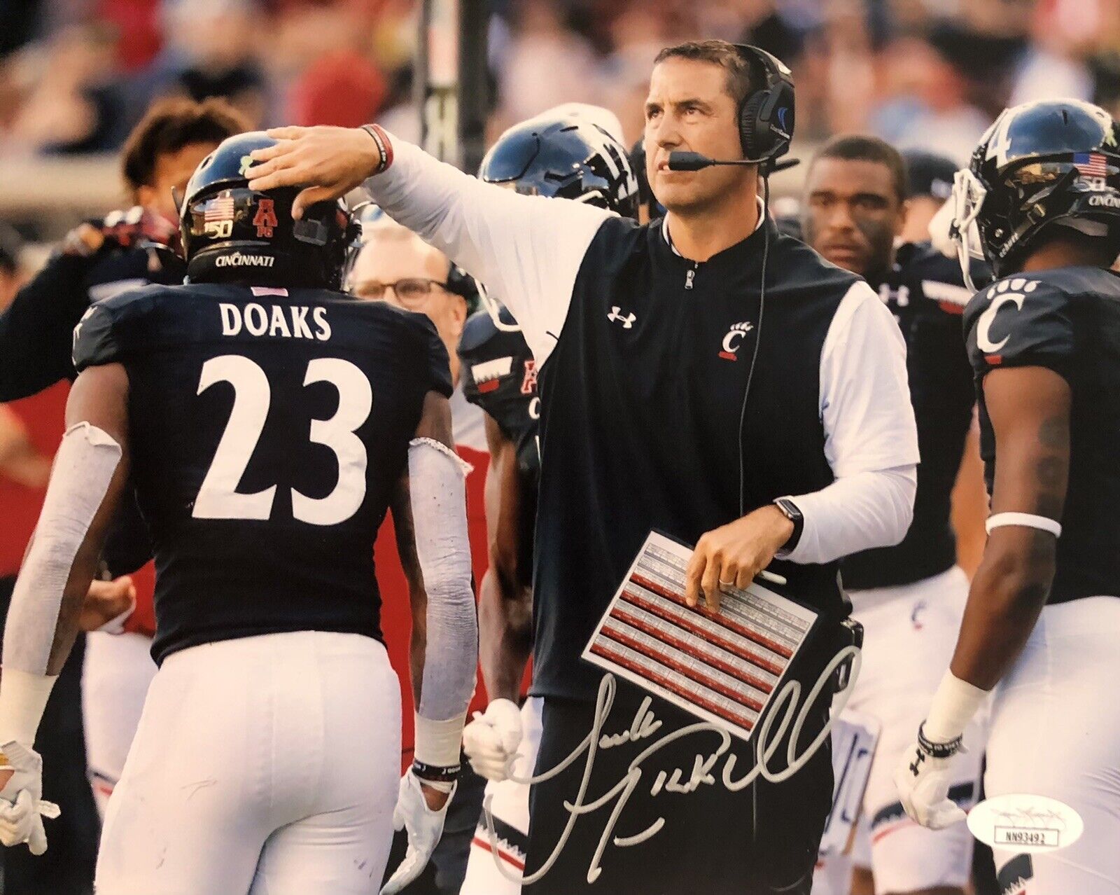 Luke Fickell Signed Autographed Cincinnati Bearcats 8x10 Photo Poster painting JSA