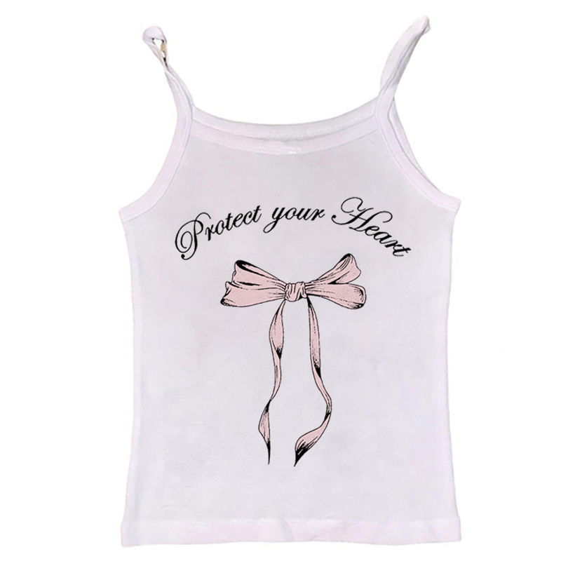 Gemuaddict fall outfits y2k Crop Tops Cute Cartoon Bow Print T-Shirt Y2k Punk Summer Casual Preppy Style Vintage Women Streetwear Sexy Y2k Grunge Fairy Tees