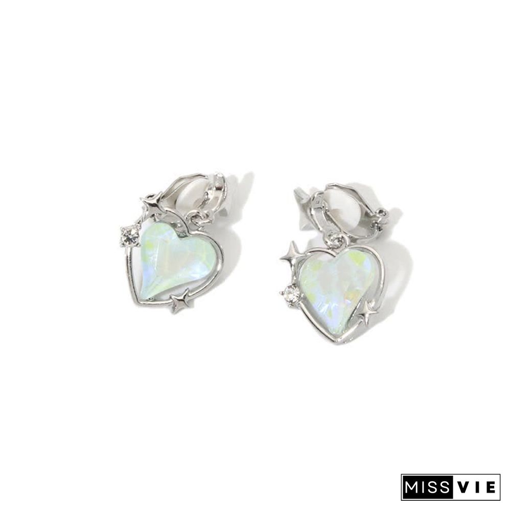 Love Heart Star Pendant Earrings Necklace