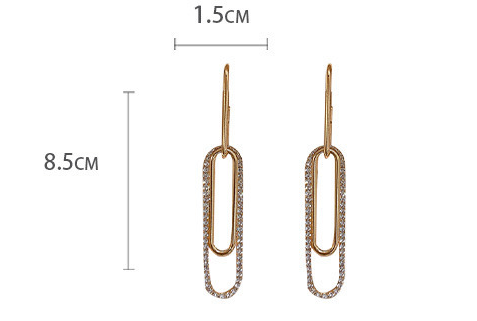 Geometric Long Chain Gold Earring