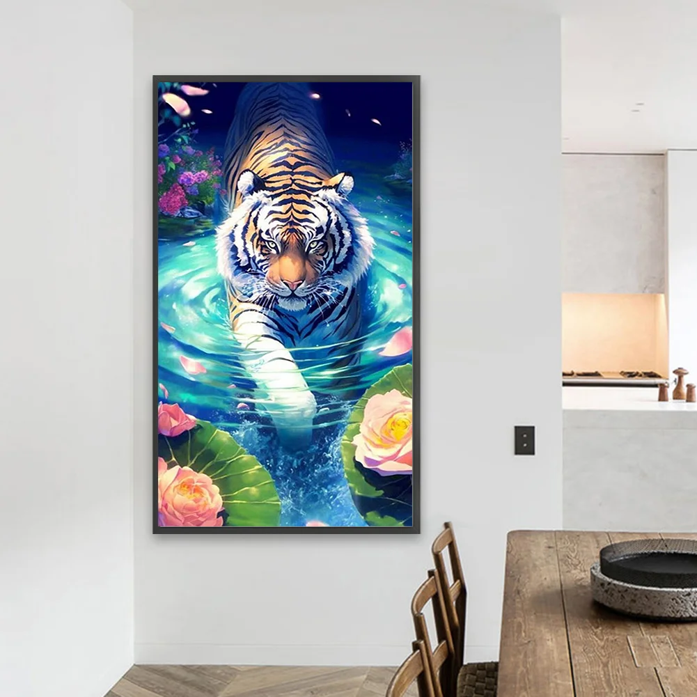 Partial AB Diamond Painting - Full Round Drill - Tiger(Canvas|45*75cm)