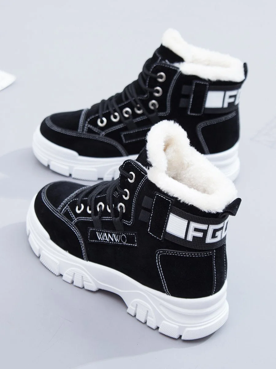 Women Winter Snow Boots 2020 New Fashion Style High-top Shoes Casual Woman Waterproof Warm Woman Female High Quality White Black