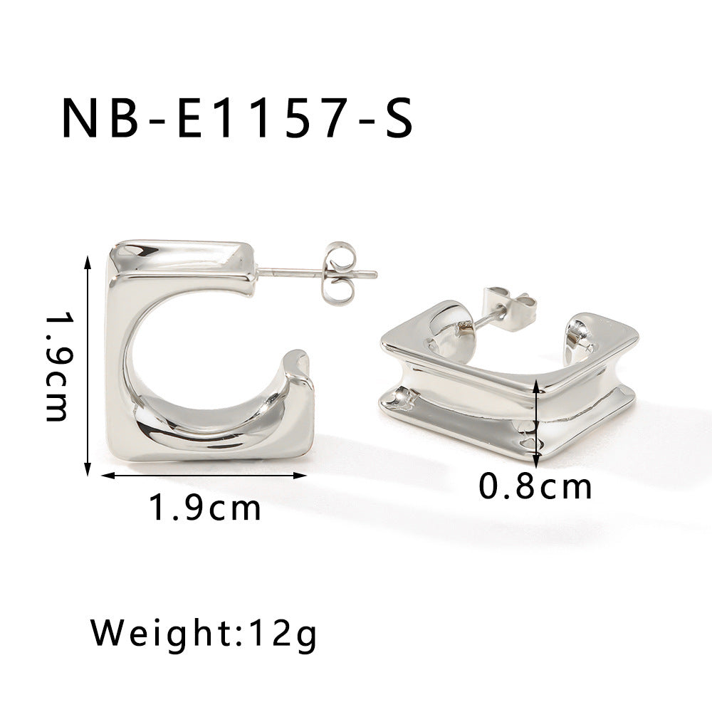 IG Style Circle Geometric Stainless Steel Electroplating Earrings