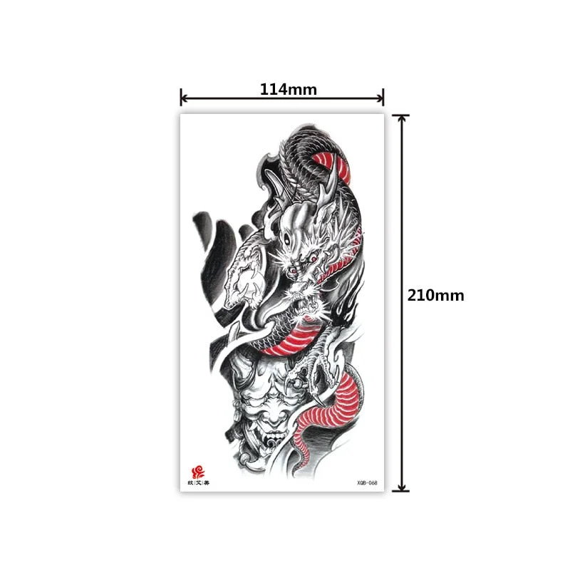 Tattoo Applique Arm Men and Women Small Full Arm Waterproof Tattoo Sticker Symbol Totem Animal Skull Text Tattoo Sticker