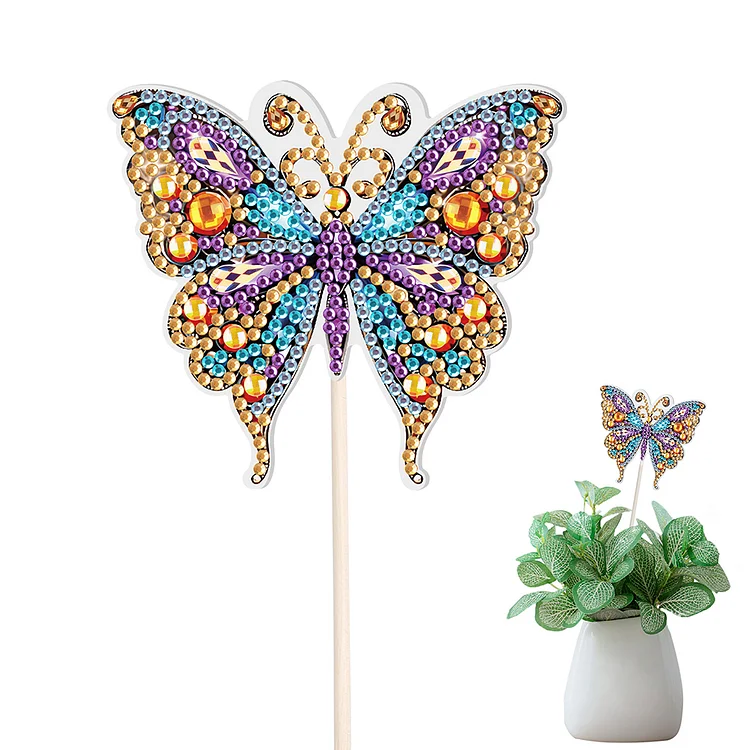 Special Shape Butterfly Garden Stake Diamond Art Craft Kits for Adults Beginners gbfke