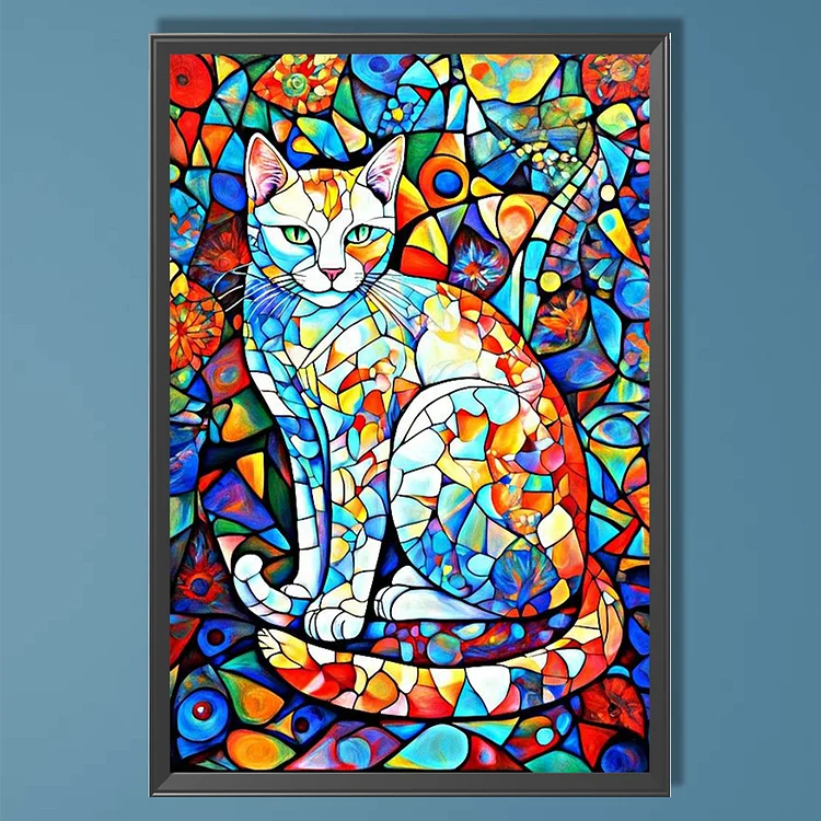 Stained Glass Cat - Full Round - Diamond Painting(40*60cm)