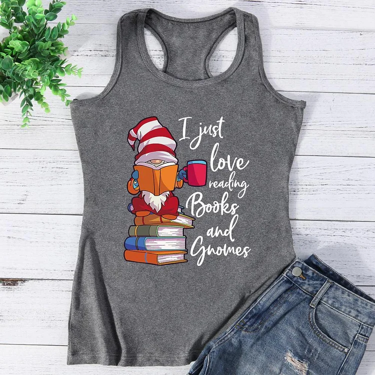 I Just Love Reading Baooks And Gnomes Vest Top-Annaletters