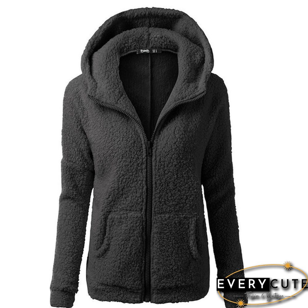 Women's Fashion Hooded Sweater Jacket Female Coat Women Casual Hoodie Coat Add Wool Sweatshirts