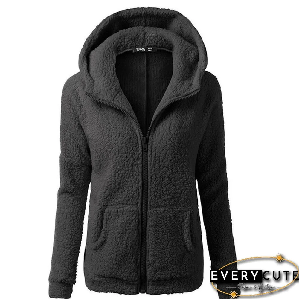 Women's Fashion Hooded Sweater Jacket Female Coat Women Casual Hoodie Coat Add Wool Sweatshirts