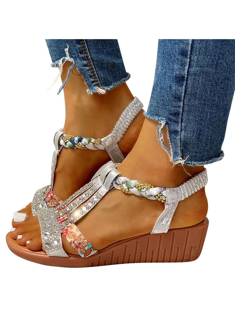 Non-slip Women Sandals - Summer Bohemia Platform Wedges Shoes for Beach-Annaletters