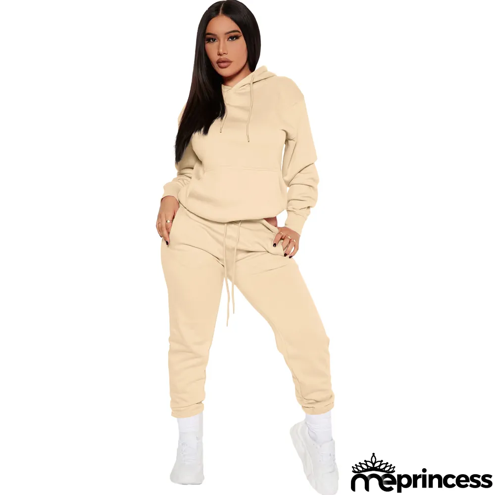 Women Casual Hoodies and Pant Two Piece Set