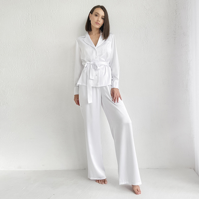 22 Momme Affordable Silk Pajamas White Silk Pajamas