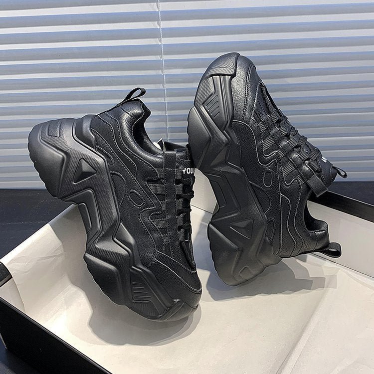 New Black Dad Chunky Sneakers Casual Vulcanized Shoes Woman High Platform Sneakers Lace Up White Sneakers Women 2020