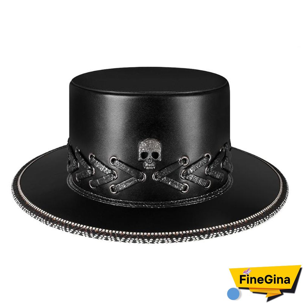 Steampunk Leather Plague Doctor Hat Dress Up Top Hat For Halloween Cosplay