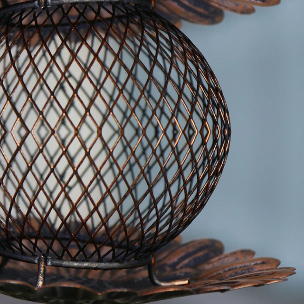 Wrought iron owl metal hanging bird feeder