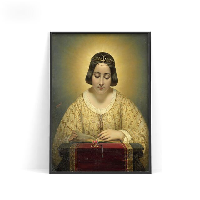 Countess De Pages Vintage Print Art Poster Saint Catherine Portrait Canvas Painting Decor Wall Picture