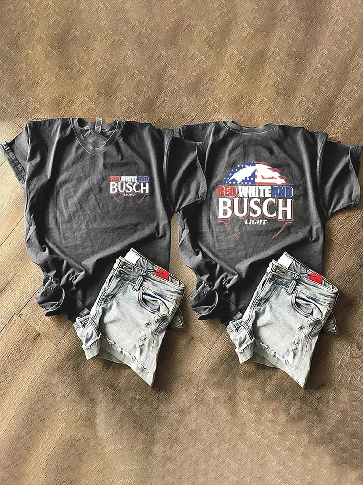 Red White and Busch Light 4th of July Unisex V-neck T-Shirt