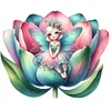 Diamond Painting-DIY Full Square Drill Green Cute Flower Fairy(35*35CM)