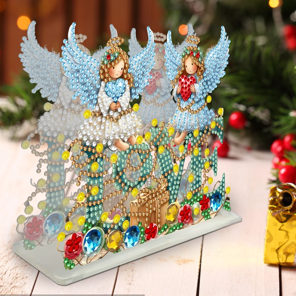 5D DIY Christmas Acrylic Double Sided Diamond Art Paper Towel Storage Rack Decor