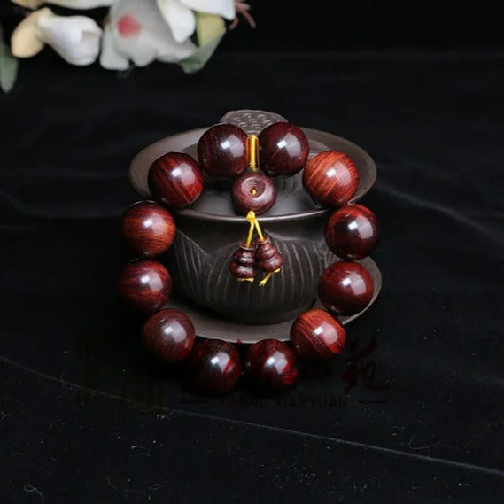 Red Sandalwood High Oil Buddha Round Beads Bracelet