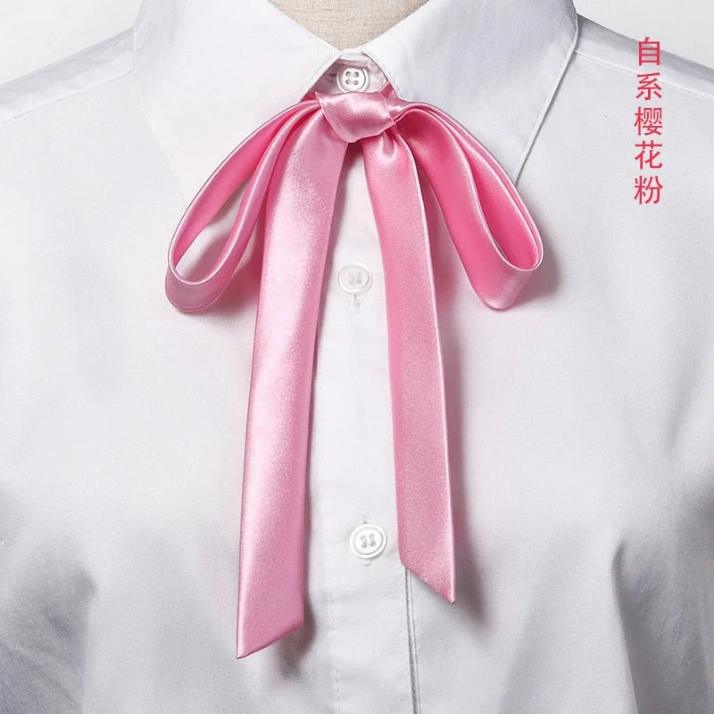 Korean Small Tie Bowtie College Style School Uniform Shirt Accessories Men's Women's Long Section Streamers Collars Flowers