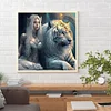 Diamond Painting-DIY Full Round Drill Beauty and Tiger(40*40CM)