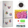 (US Local)6Pcs Acrylic  Owls Diamond Painting Fridge Magnet for Fridge Whiteboard
