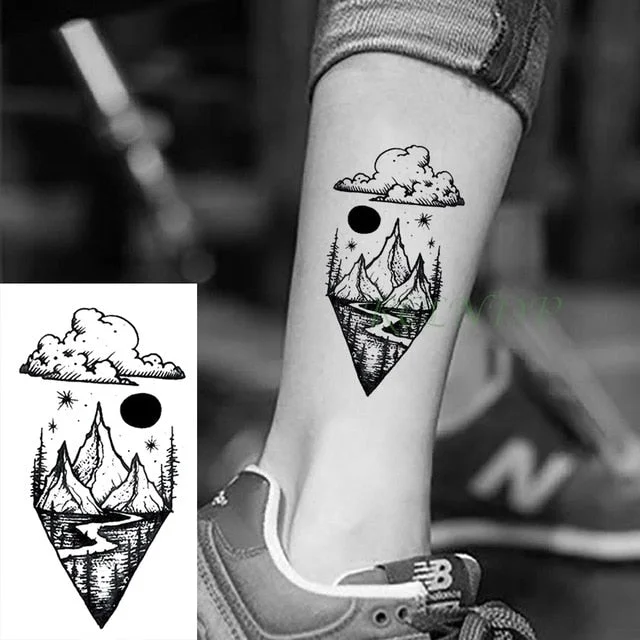 Waterproof Temporary Tattoo Stickers Compass fake Tatto Body Art Flash Tatoo Tatouage Arm Hand Back Foot Tato for Girl Women Men