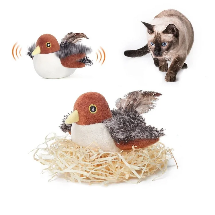(Last Day 49% OFF -  Cat Toy Rechargeable Flapping Bird Sparrow