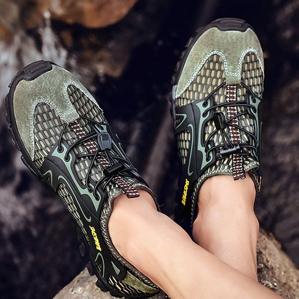 Men's Mesh Breathable Hollow Wading Sneakers、、URBENIE