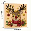 (20x20cm)Reindeer Portrait Pearl Painting Art Kits With Inner Frame Pearl Gem Paintings Picture Arts Craft for Adults Beginners Home Wall Decor