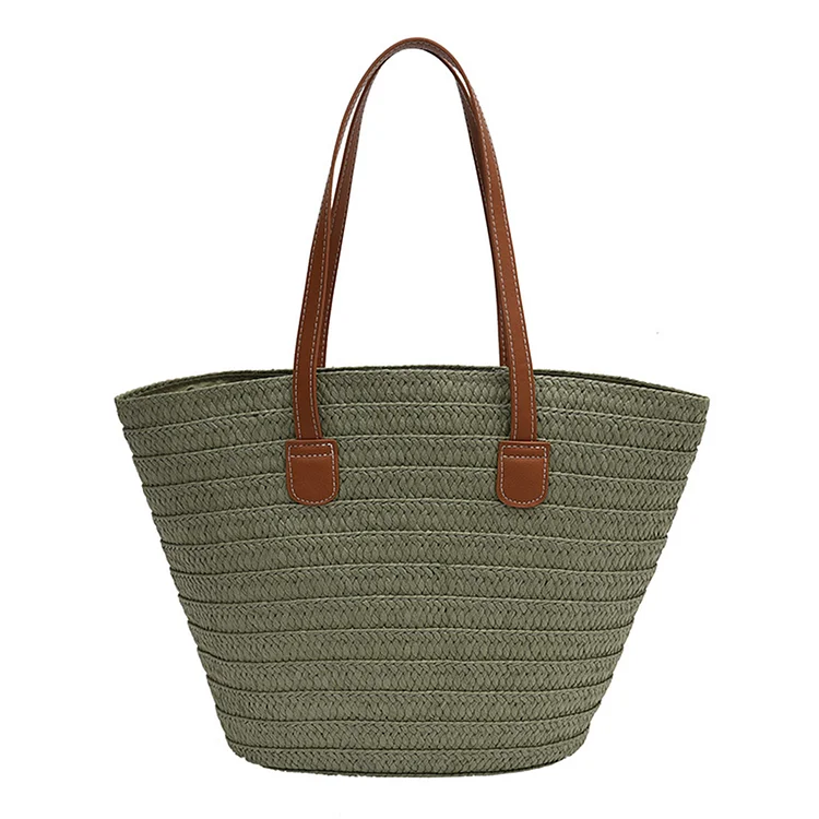 Summer Shoulder Bag Fashion Straw Hand-Woven Handbags Large Capacity for Work