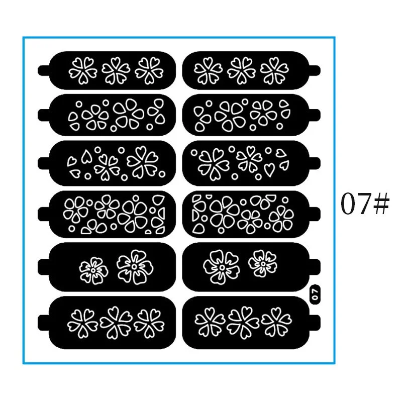 Hollow Leaves Series Nail Stickers Flowers Heart Star Self-adhesive Manicures Sticker For Nail Polish DIY Decorations Tips