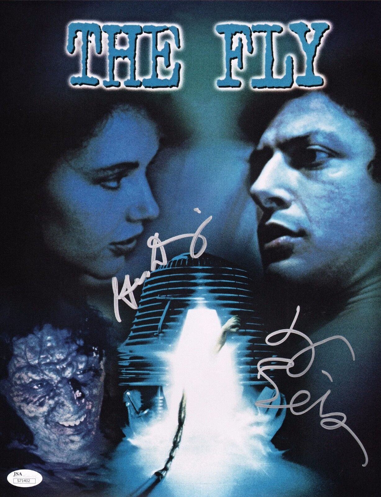 JEFF GOLDBLUM & GEENA DAVIS Authentic Hand Signed THE FLY