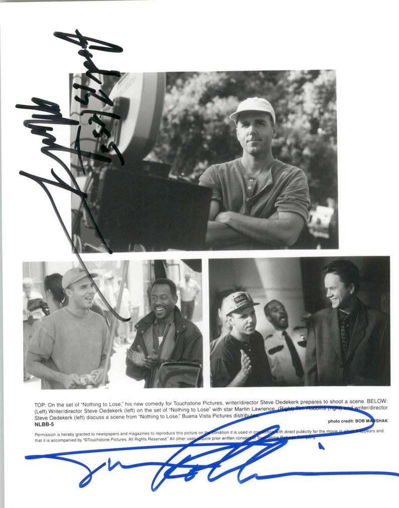 Martin Lawrence & Tim Robbins Signed Autographed Nothing to Lose