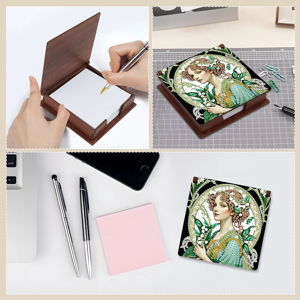 DIY Elegant Lady Diamond Painting Note Box Paper 160 Sheets of Paper for DIY Art Craft