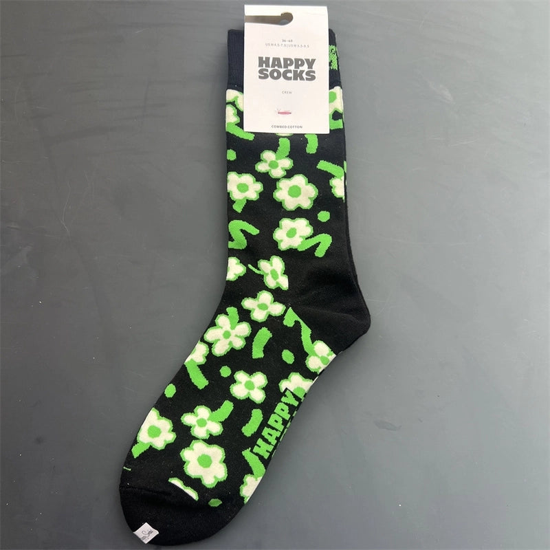 Women’s Vacation Minimalist Polka Dots Cotton Crew Socks A Pair